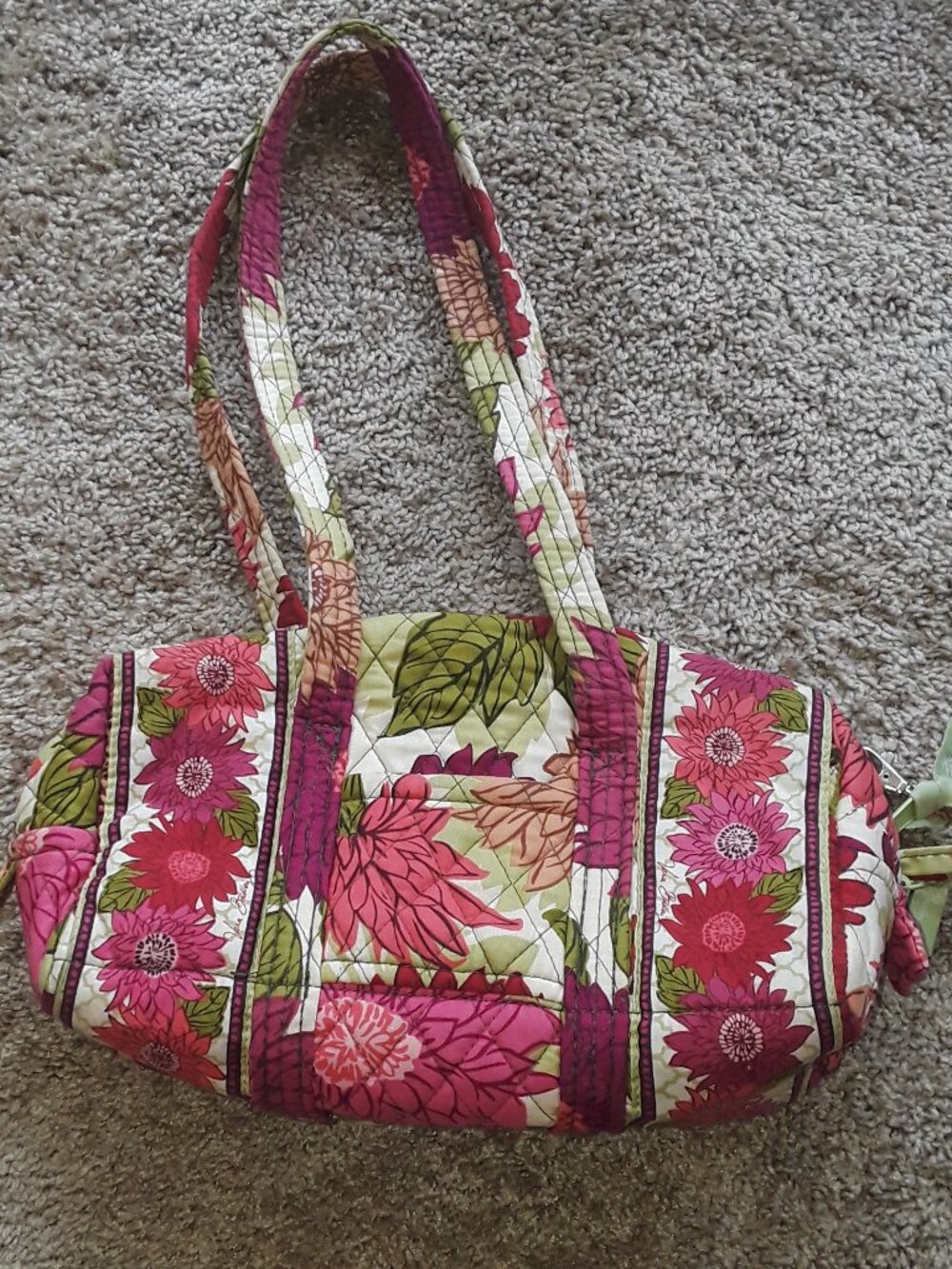 Vera Bradley Hello Dahlia Quilted Cotton Small Shoulder Bag Purse